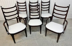 Chaises de salle à manger en palissandre de style Vintage Directoire - Lot de 6