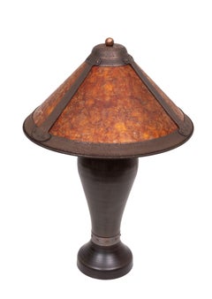 Vintage Dirk van Erp Style Arts & Crafts Copper & Mica Table Lamp 20th Century M