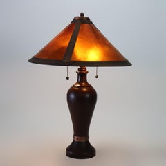 Vintage Dirk van Erp Style Arts & Crafts Copper & Mica Table Lamp 20thC