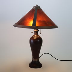 Vintage Dirk van Erp Style Arts & Crafts Copper & Mica Table Lamp 20thC