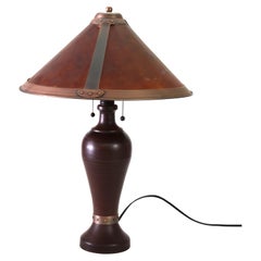 Vintage Dirk van Erp Style Arts & Crafts Copper & Mica Table Lamp 20thC