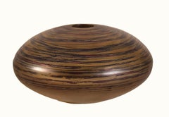 Vase en verre à disque vintage:: Klaus Moje:: 1971