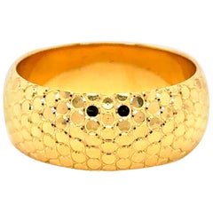 Vintage Disco Ball Band – 14K Yellow Gold Wide Statement Ring