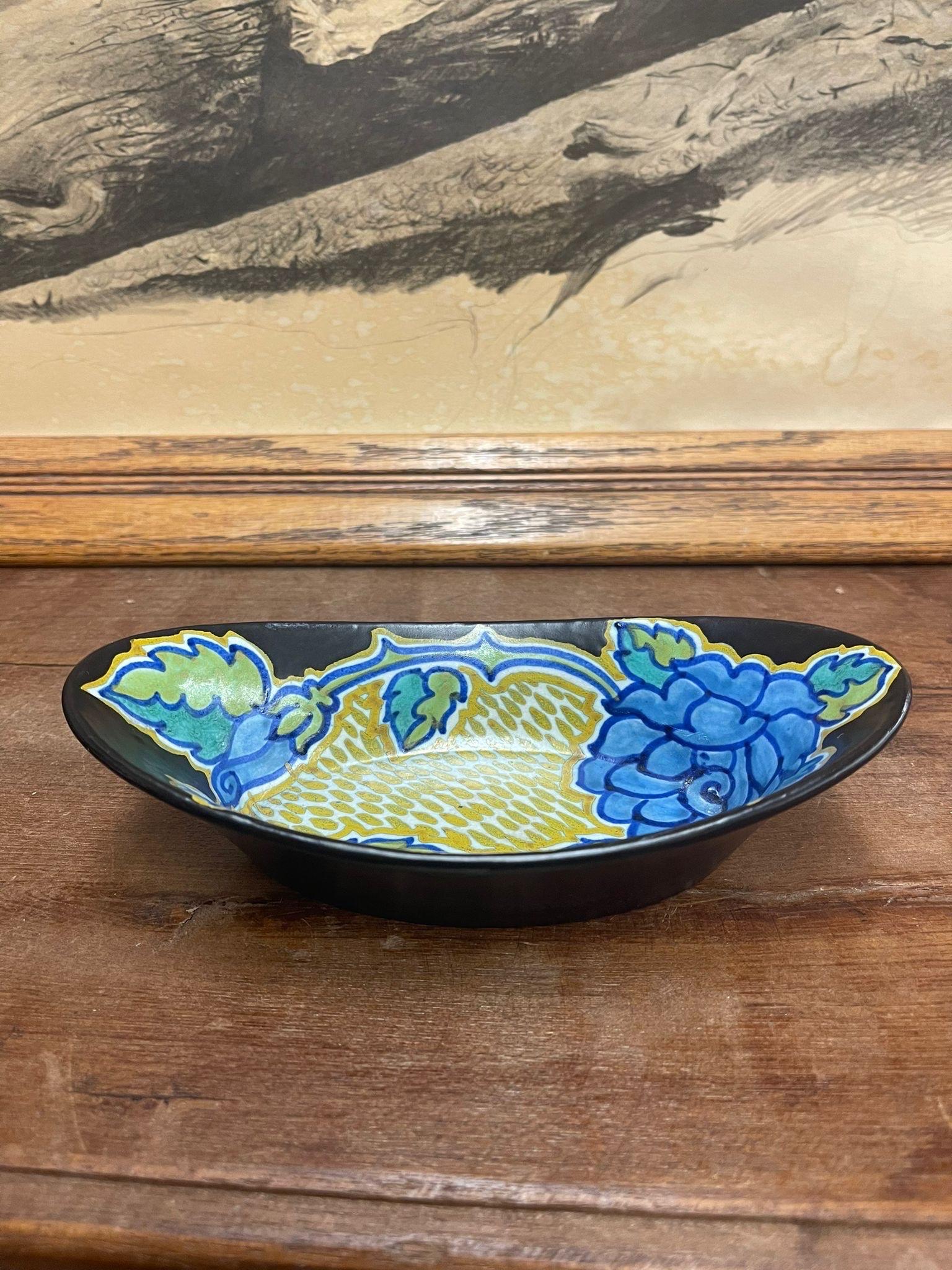 Mid-Century Modern Vintage Dish With Floral Motif. Amsterdam Import. For Sale