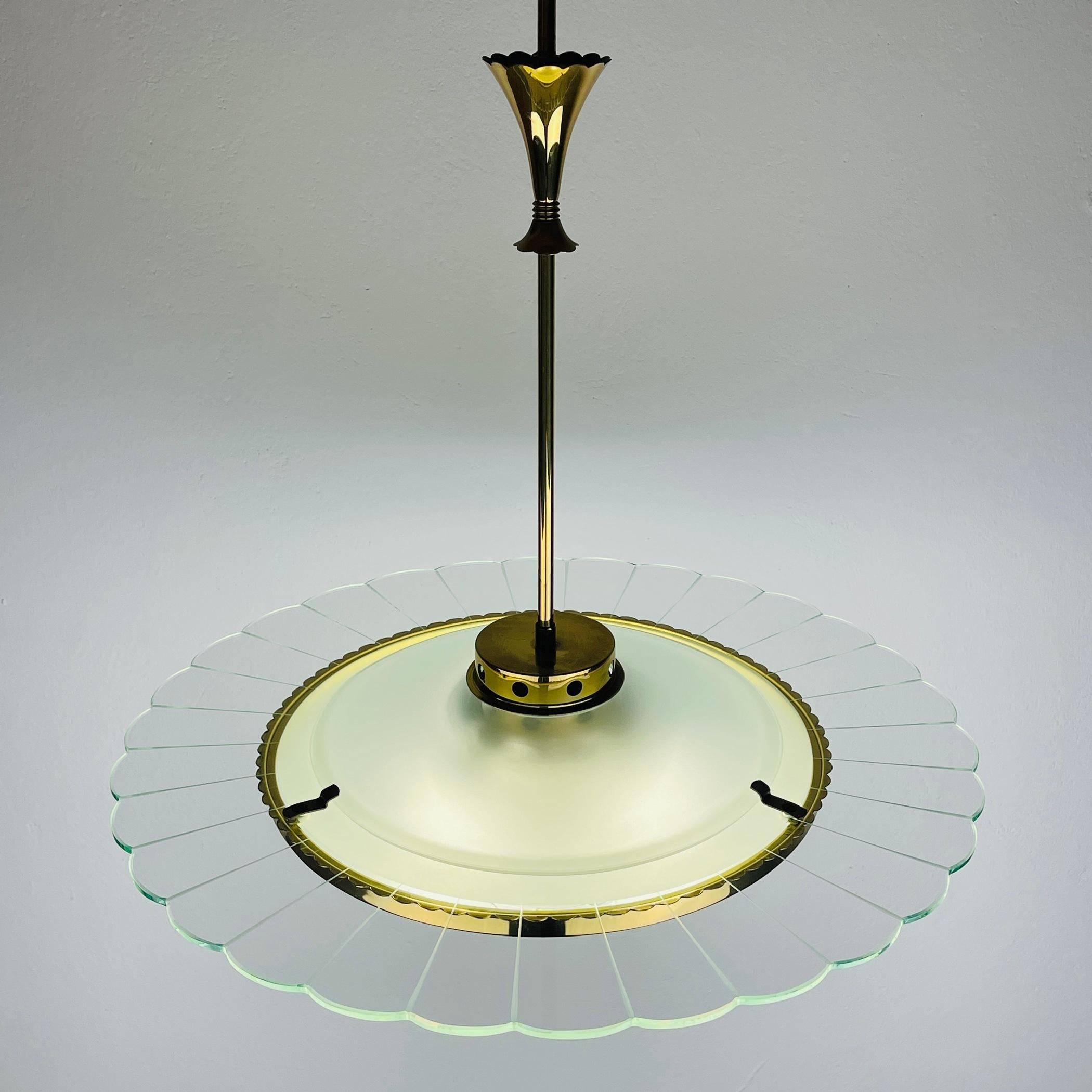 Vintage disk chandelier  by Pietro Chiesa for Fontana Arte, Italy 1940s  For Sale 10
