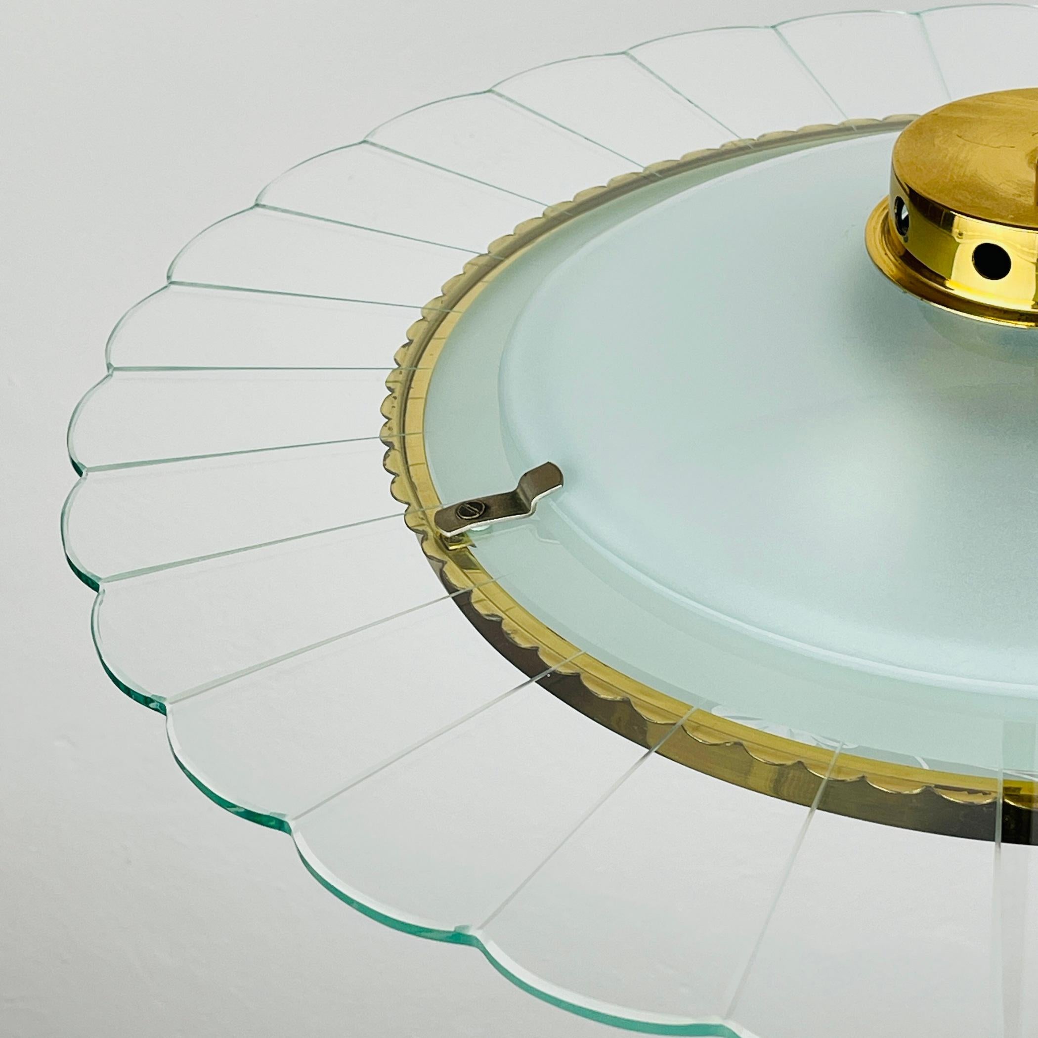 Italian Vintage disk chandelier  by Pietro Chiesa for Fontana Arte, Italy 1940s For Sale