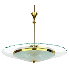 Vintage disk chandelier  by Pietro Chiesa for Fontana Arte, Italy 1940s 