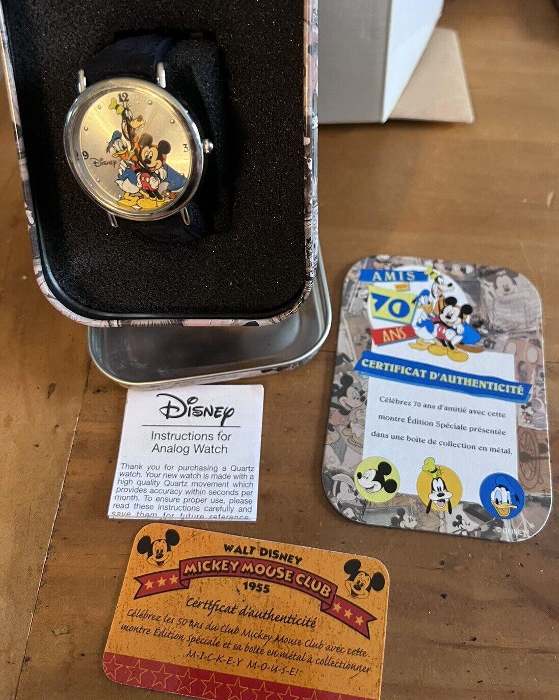 Vintage Disney Mickey Mouse Goofy Donald Duck 70 Years of Friendship Watch NIB 2