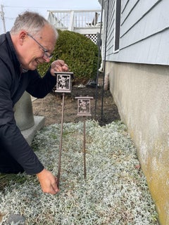Vintage Disney Pair Mickey Mouse Garden Lighting Lanterns