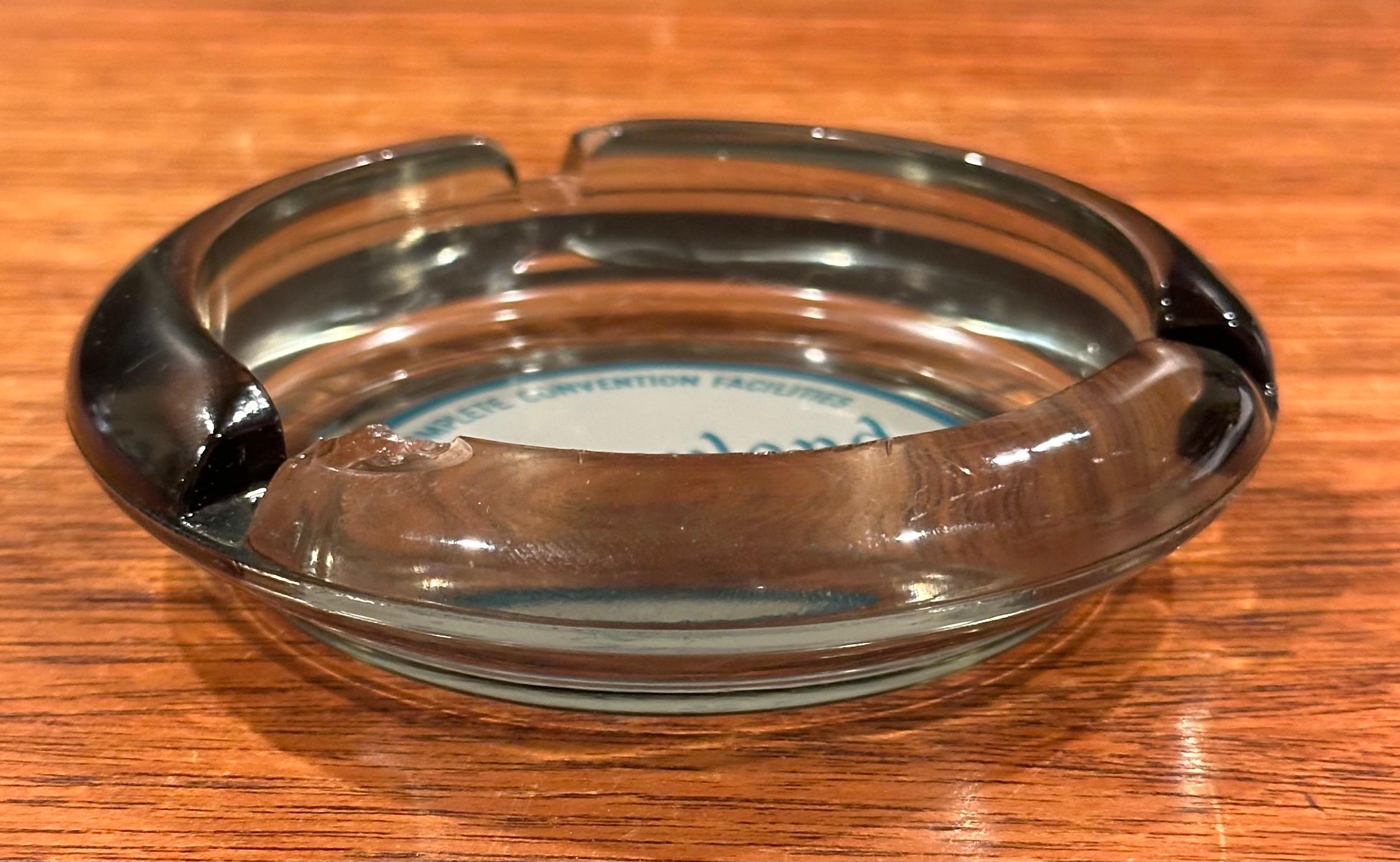 Mid-Century Modern Vintage Disneyland Hotel Glass Ashtray
