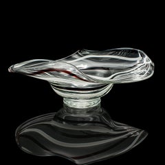 Vintage Display Bowl, Continental, Art Glass, Bonbon, Fruit Dish, Circa 1970