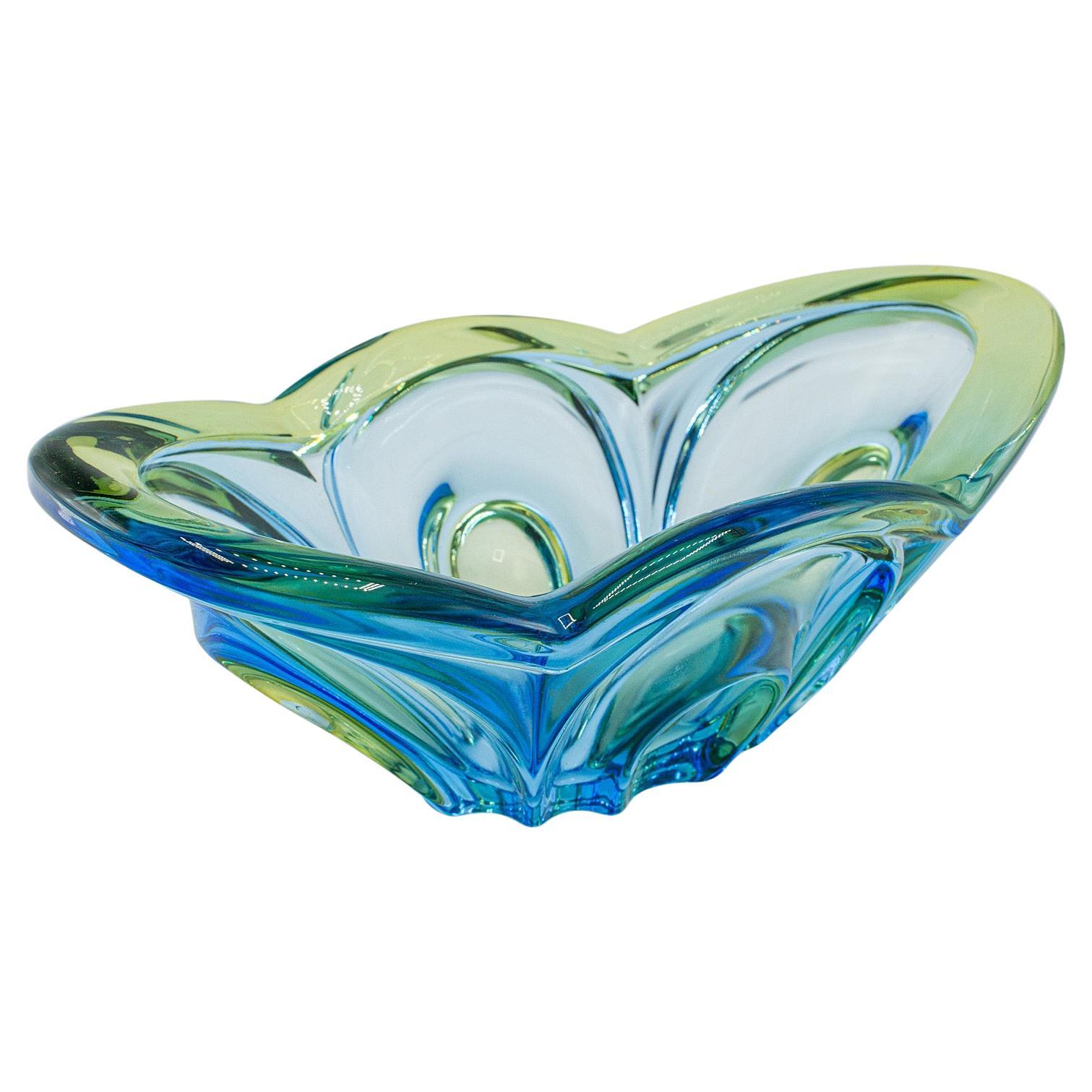 Vintage Display Bowl, German, Art Glass, Fruit Serving Dish, Kitchen, Vase, 1970