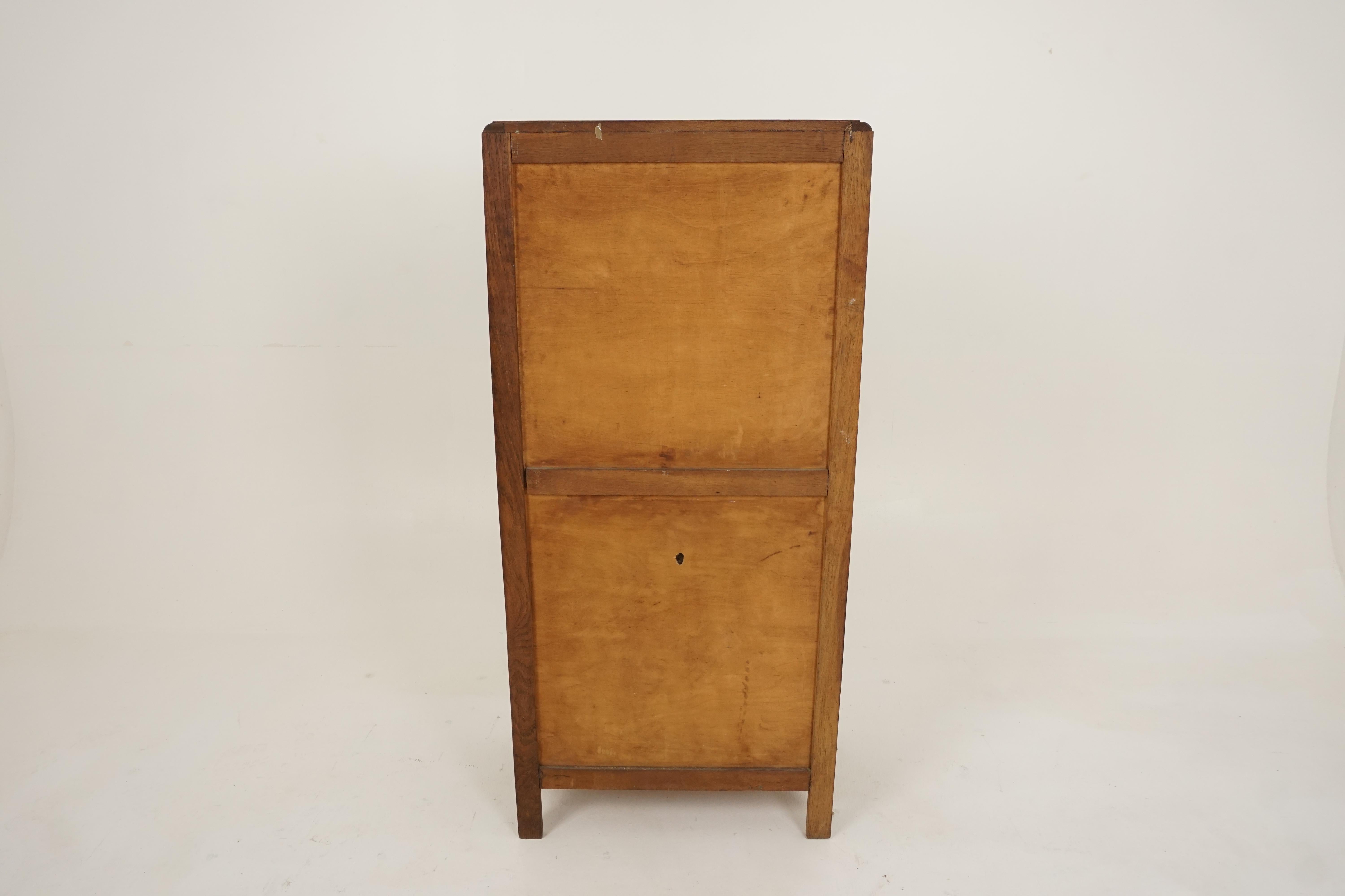 Vintage Display Cabinet, Art Deco Oak Glass Front Bookcase, Scotland 1930, B2738 1