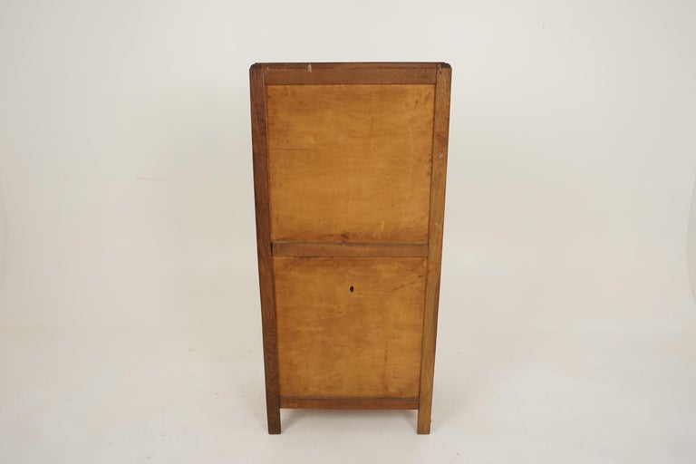 Vintage Display Cabinet, Art Deco Oak Glass Front Bookcase, Scotland 1930, B2738 4