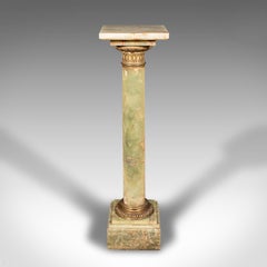 Vintage Display Column, Continental, Onyx Marble, Jardiniere Stand, Circa 1940