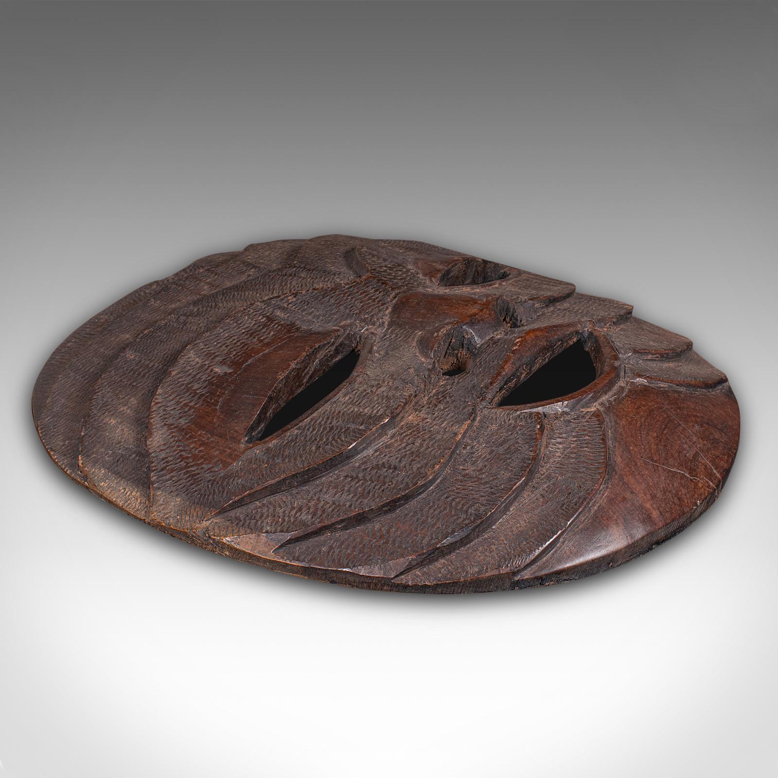Vintage Display Mask, African, Ironwood, Carved, Ceremonial, Tribal, Decorative For Sale 2