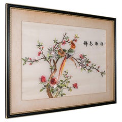 Affiche vintage coréenne, broderie en coton et soie, orientale, Art déco, 1930