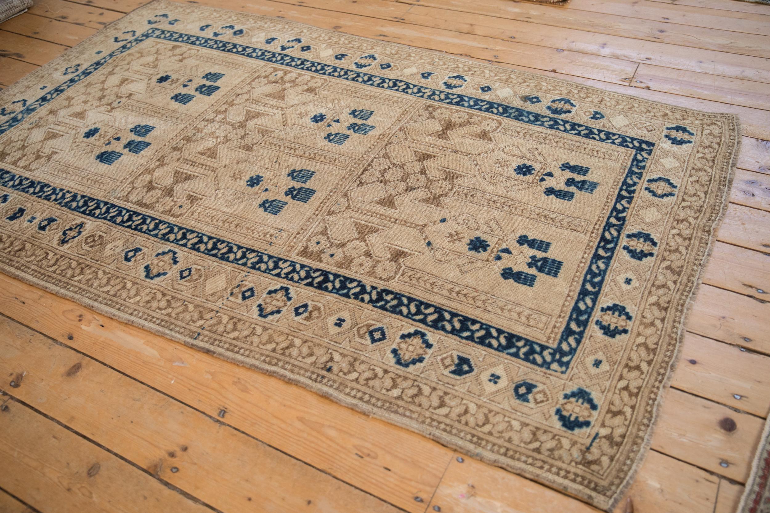 Hand-Knotted Vintage Distressed Afghani Rug For Sale