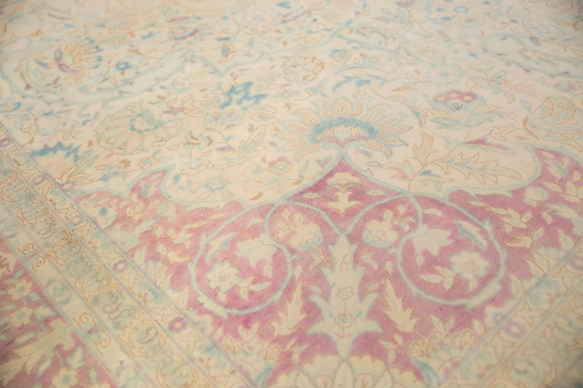 Vintage Distressed Bulgarian Kerman Design Carpet For Sale 3