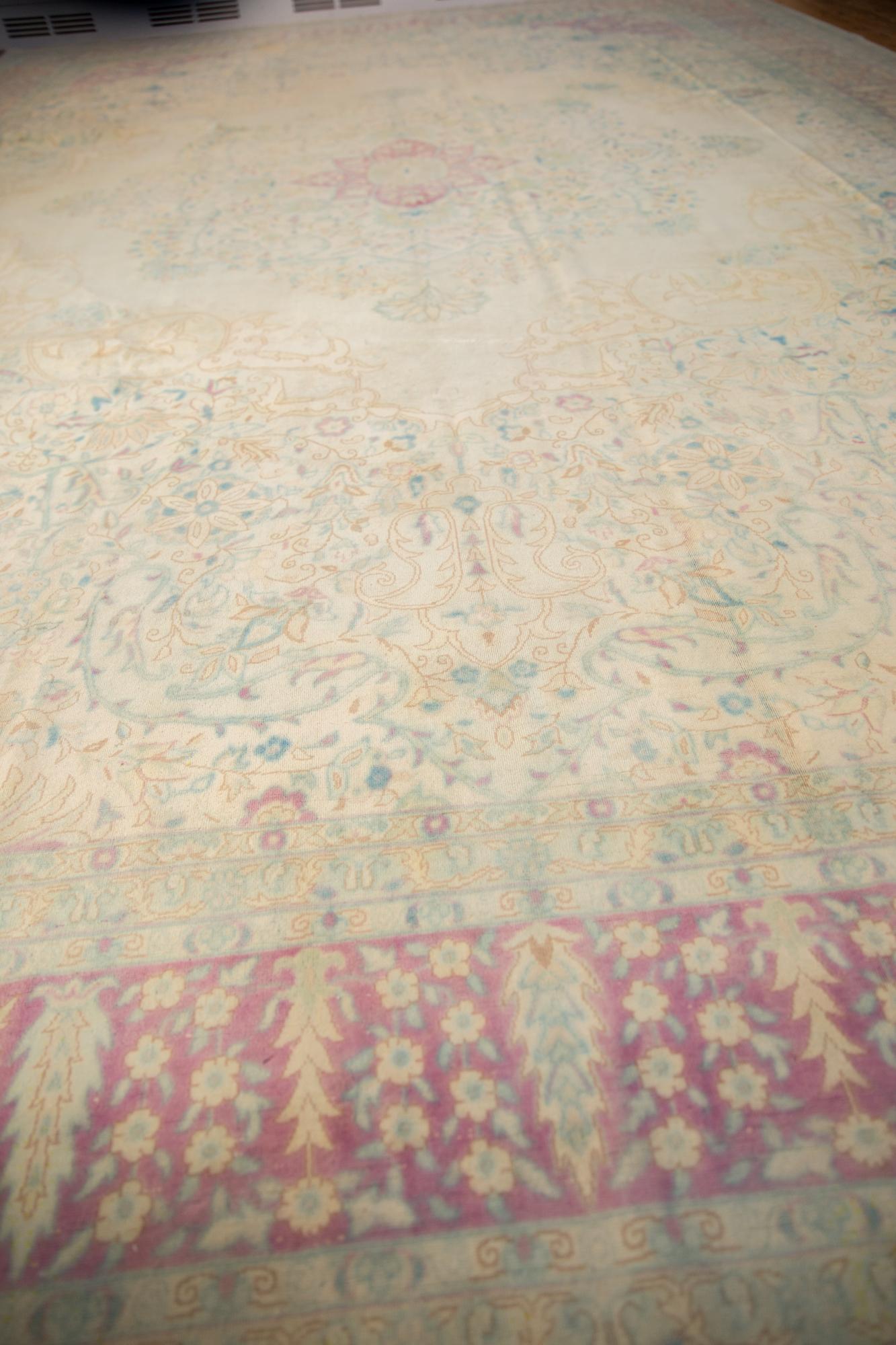 Vintage Distressed Bulgarian Kerman Design Carpet For Sale 4