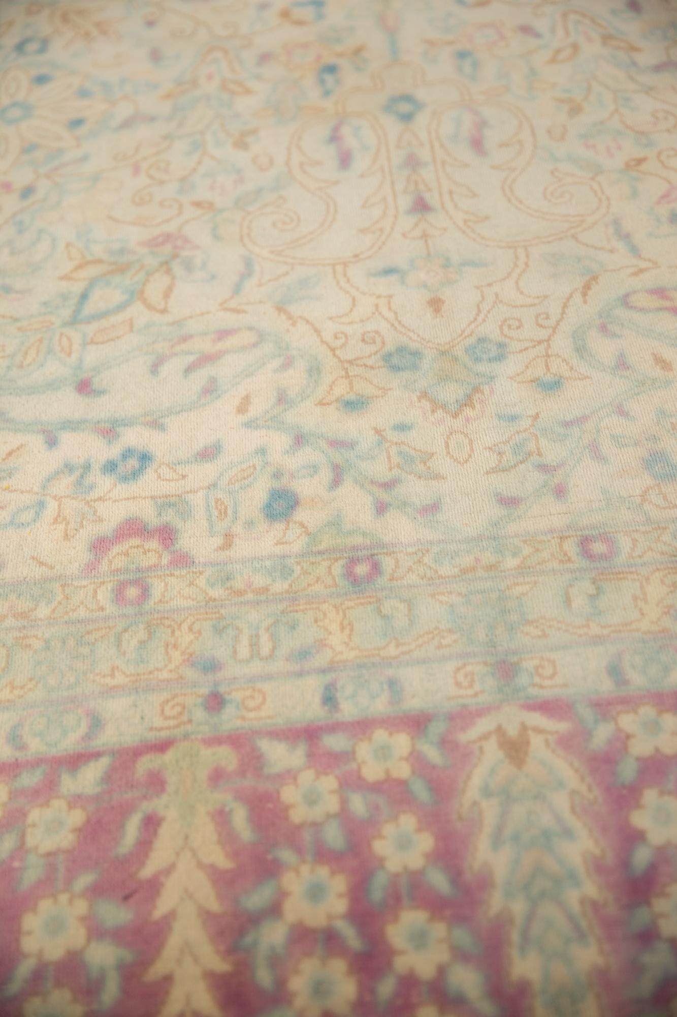 Vintage Distressed Bulgarian Kerman Design Carpet For Sale 5