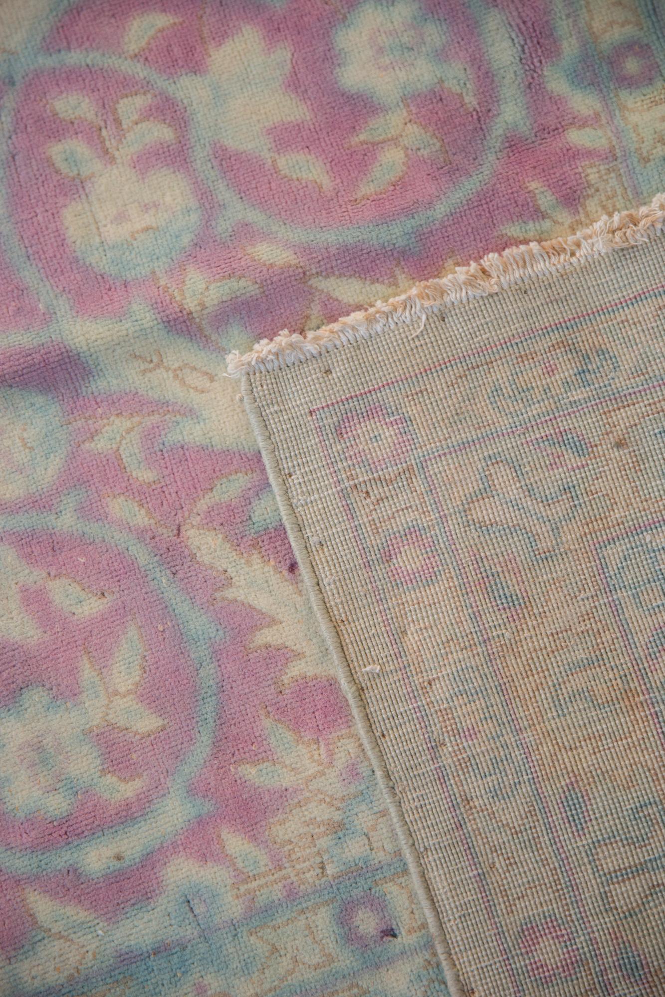 Vintage Distressed Bulgarian Kerman Design Carpet For Sale 7