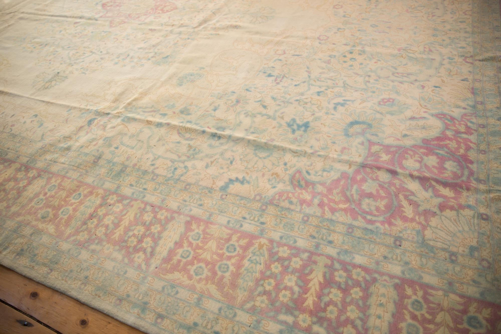 Other Vintage Distressed Bulgarian Kerman Design Carpet For Sale