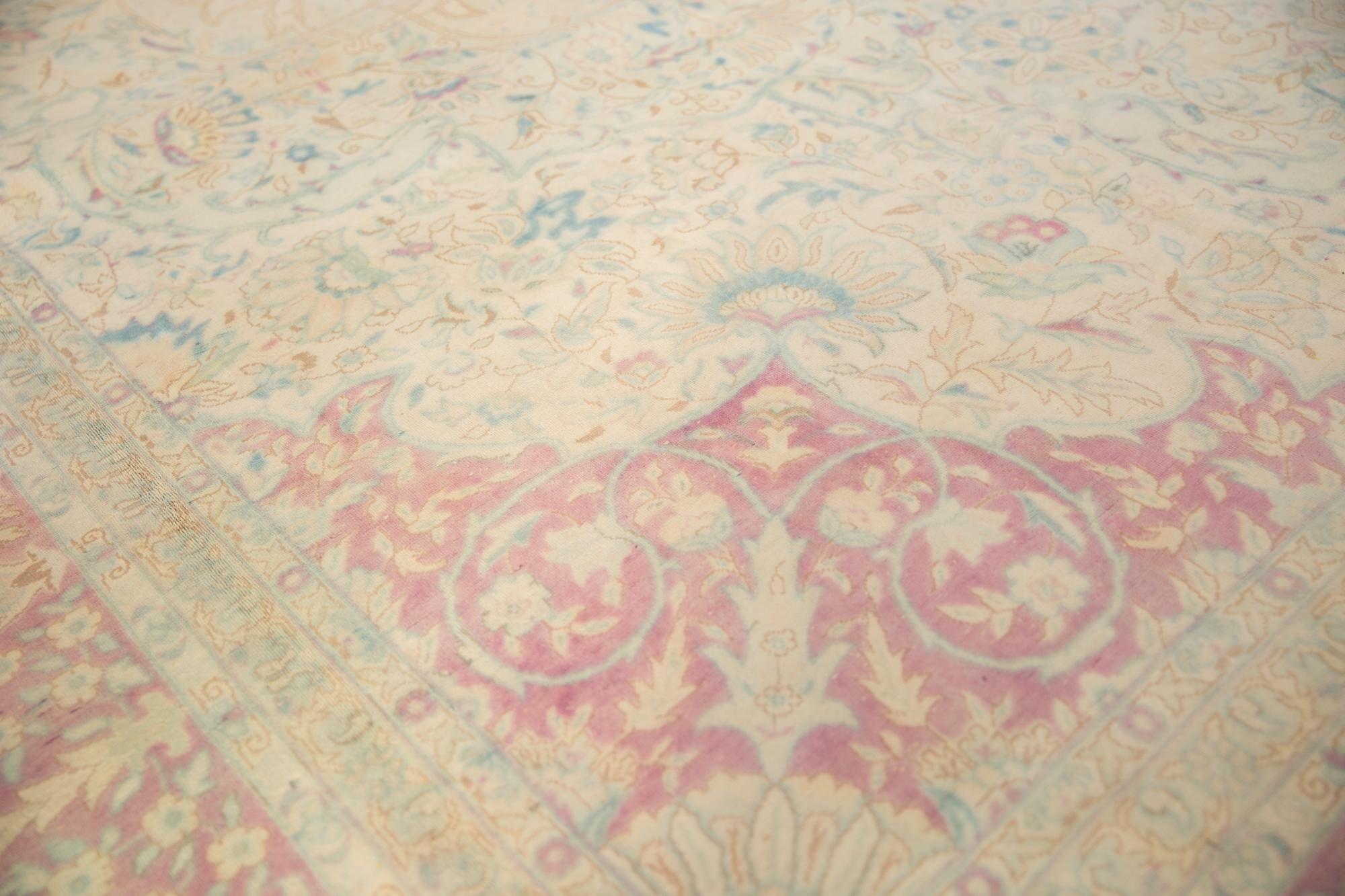 Vintage Distressed Bulgarian Kerman Design Carpet For Sale 2