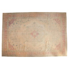 Vintage Distressed Bulgarian Kerman Design Carpet