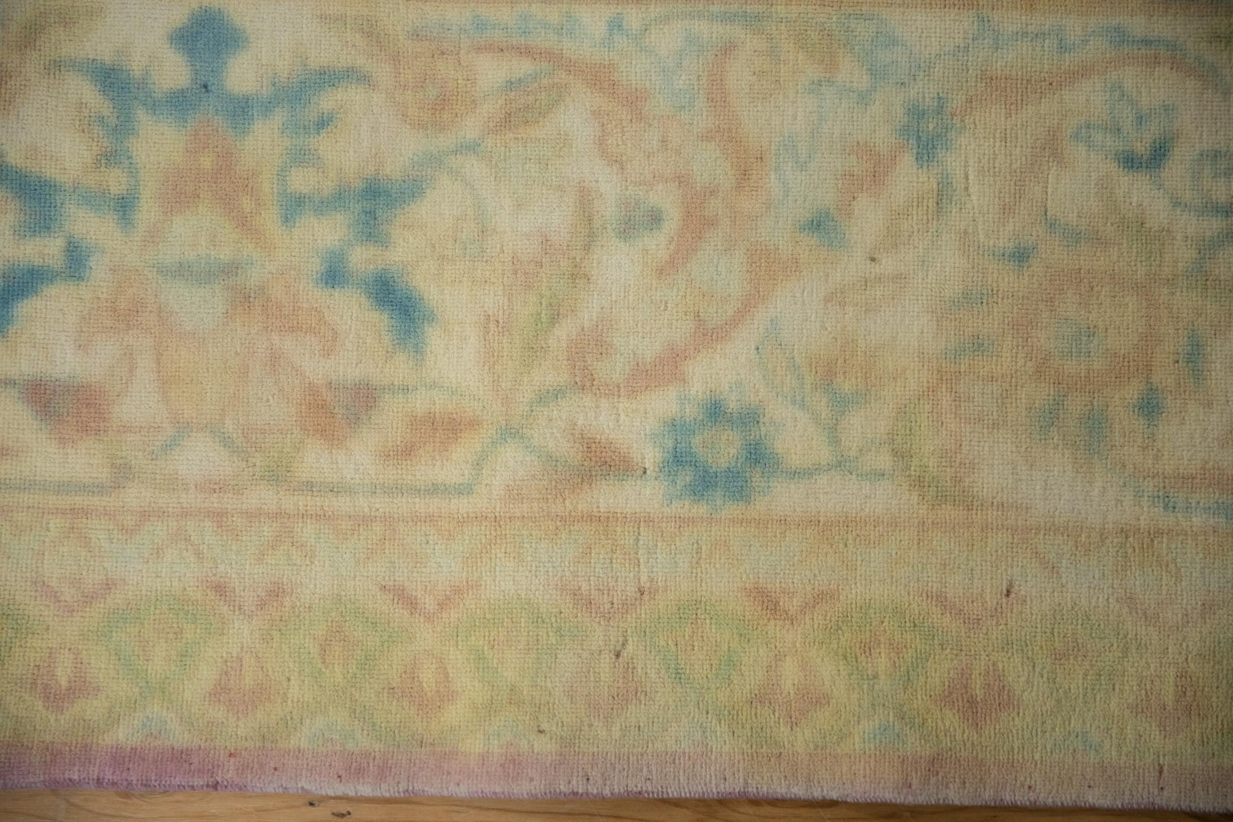 Mid-20th Century Vintage Distressed Bulgarian Polonaise Design Carpet For Sale