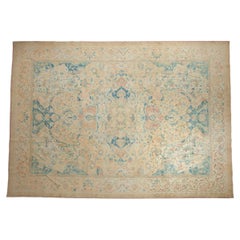 Vintage Distressed Bulgarian Polonaise Design Carpet