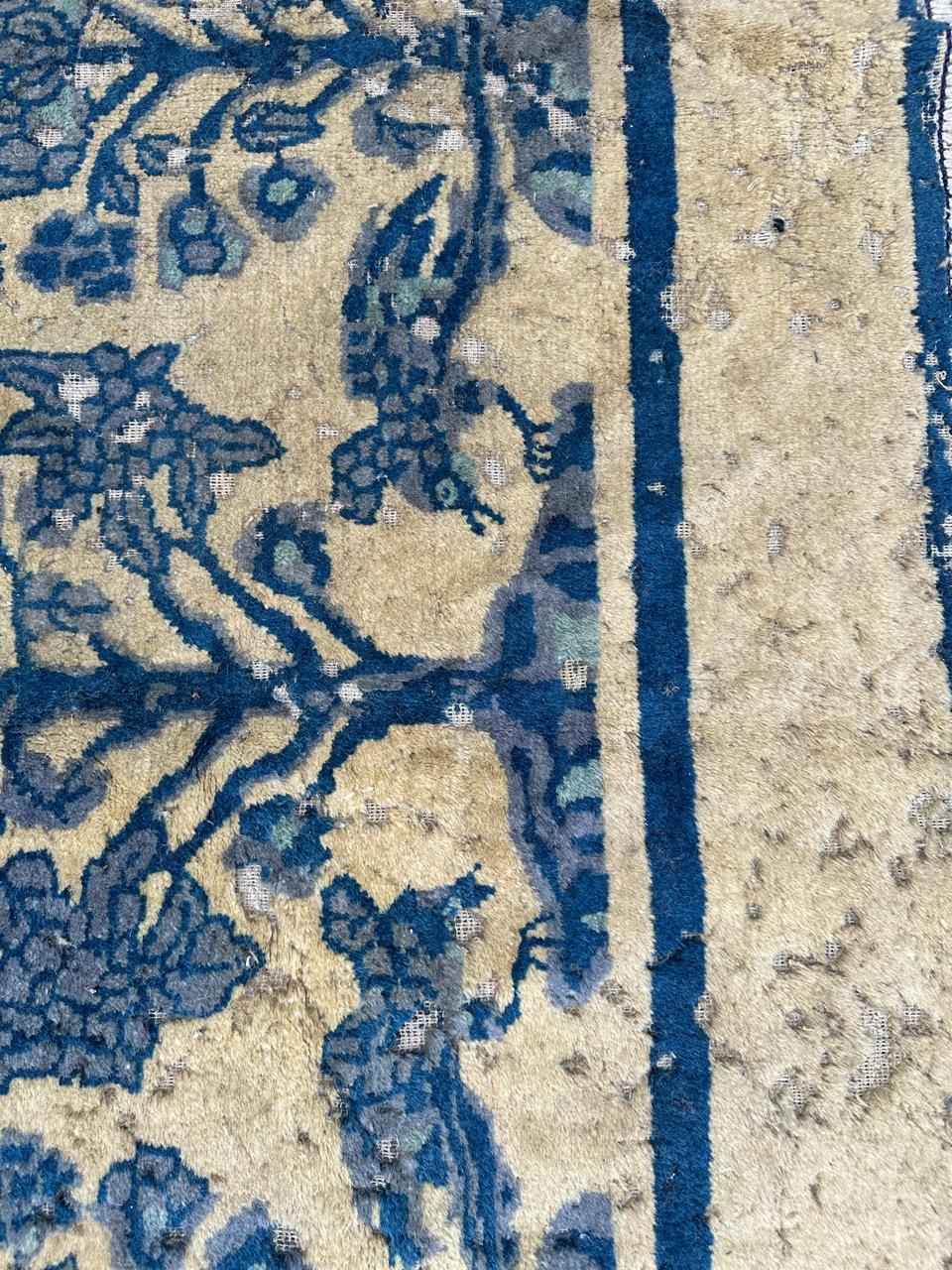 Vintage distressed Chinese art deco rug 7
