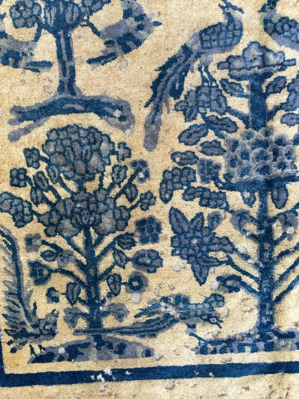 20th Century Vintage distressed Chinese art deco rug