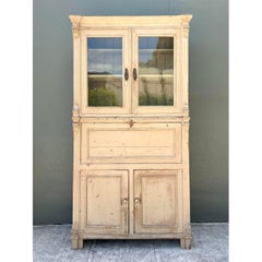 Vintage Distressed Drop Front Secretary Cabinet