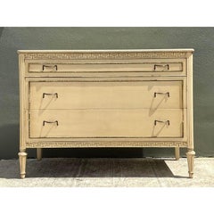Vintage Distressed Greek Key Chest of Drawers
