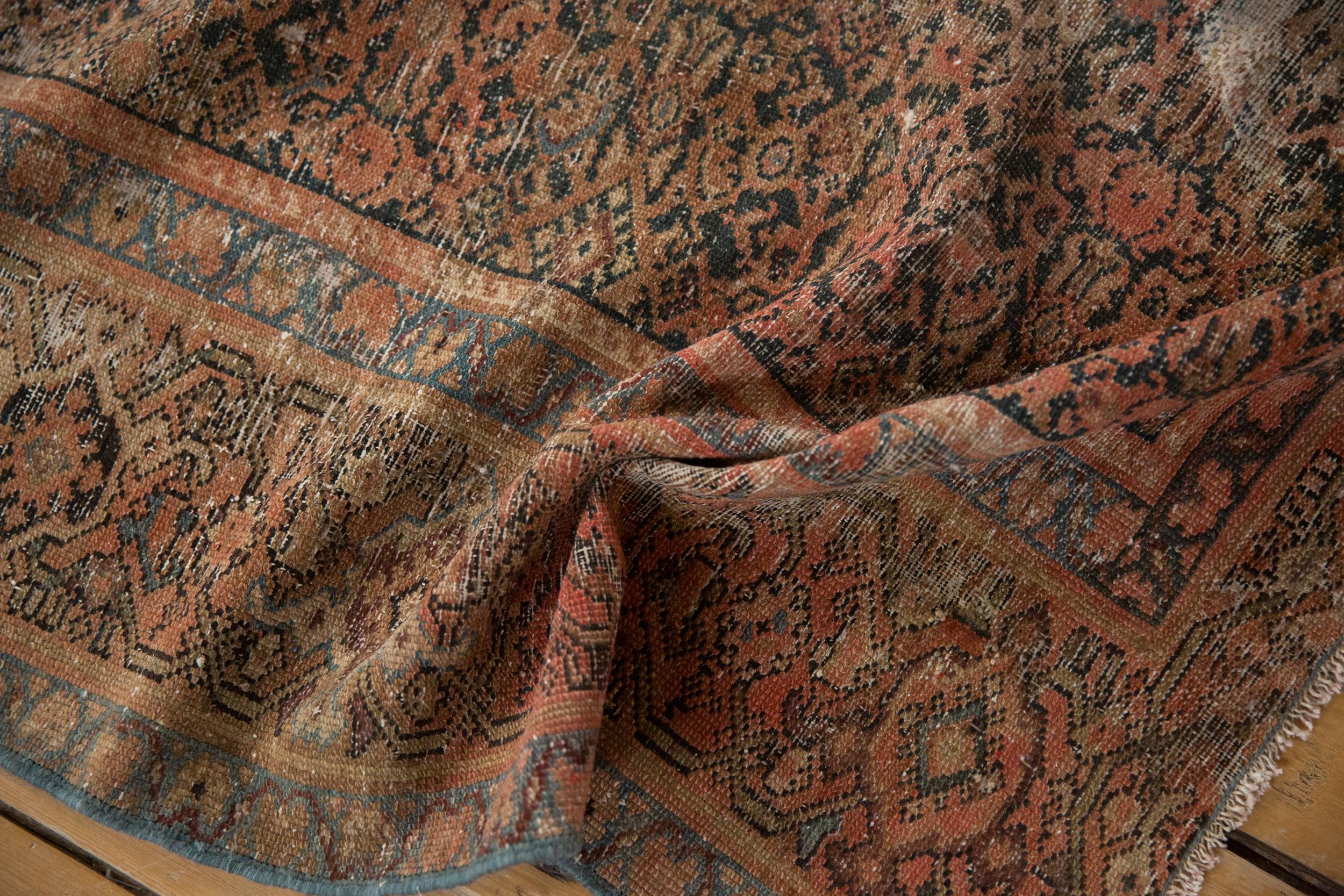 Mid-20th Century Vintage Distressed Hamadan Carpet For Sale