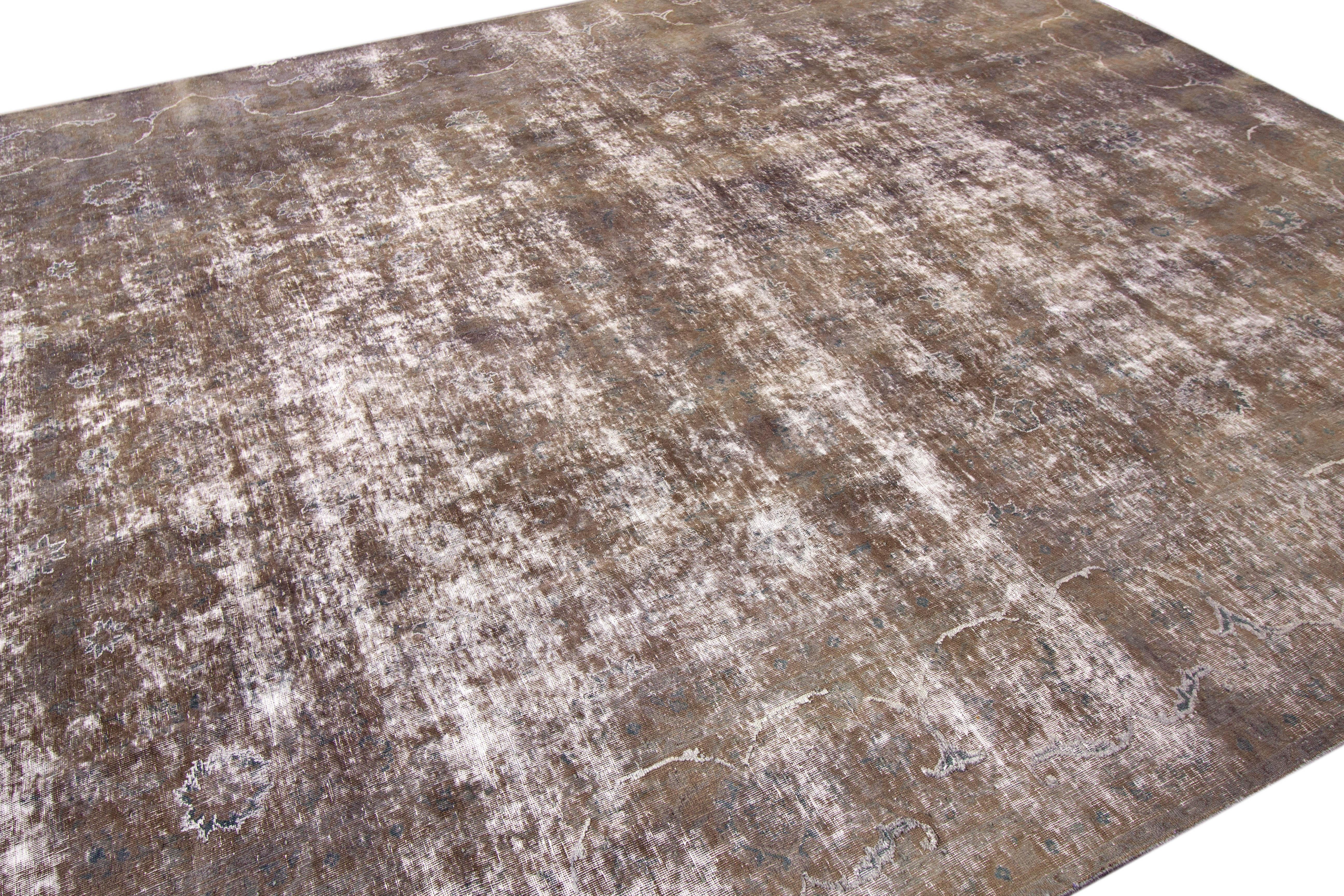 Vintage Distressed Hand Knotted Wool Rug In Good Condition For Sale In Norwalk, CT