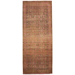 Vintage Distressed Hand Knotted Wool Runner Rug