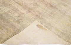 Vintage Distressed Handmade Beige Persian Wool Rug