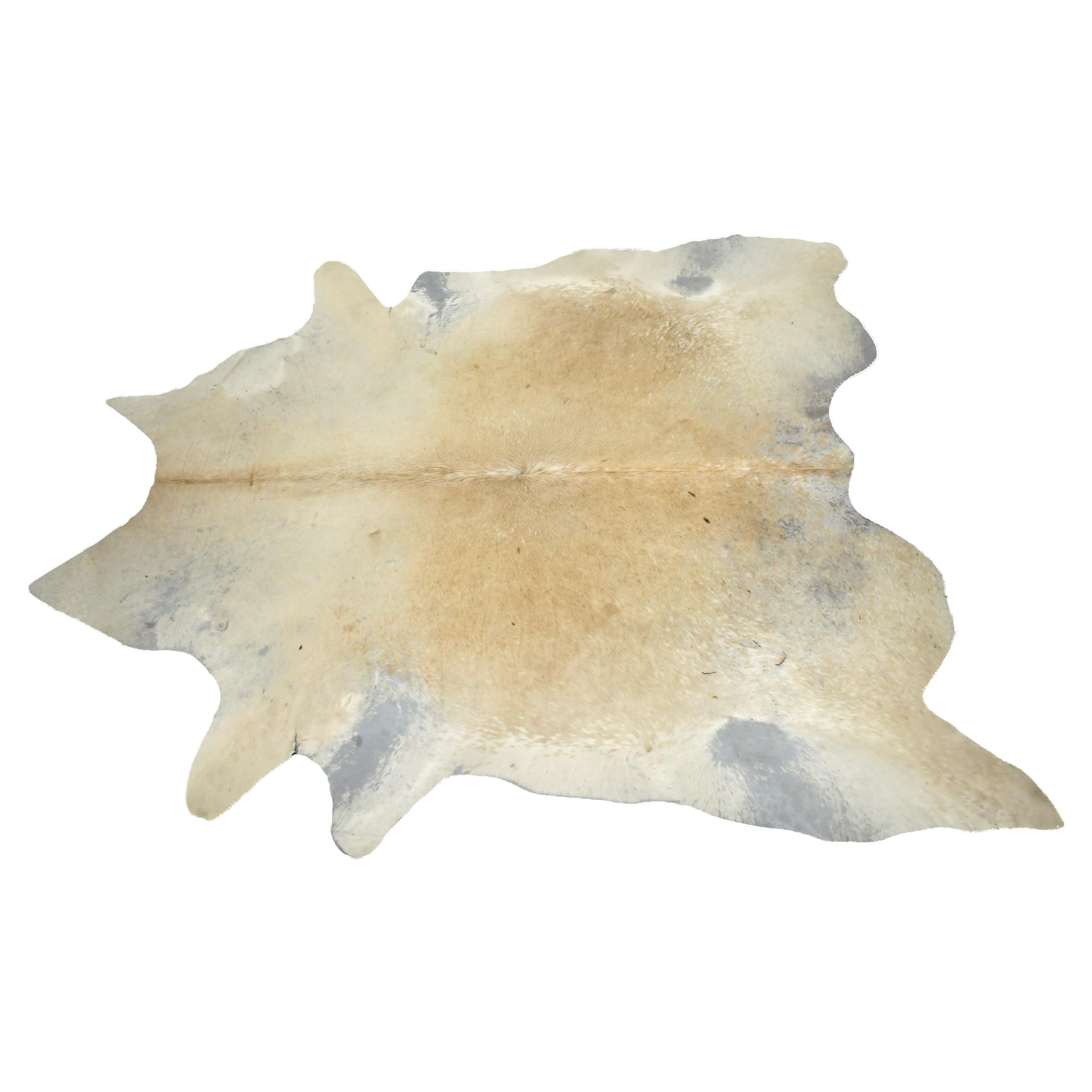 Vintage Distressed Ivory Cow Hide Rug
