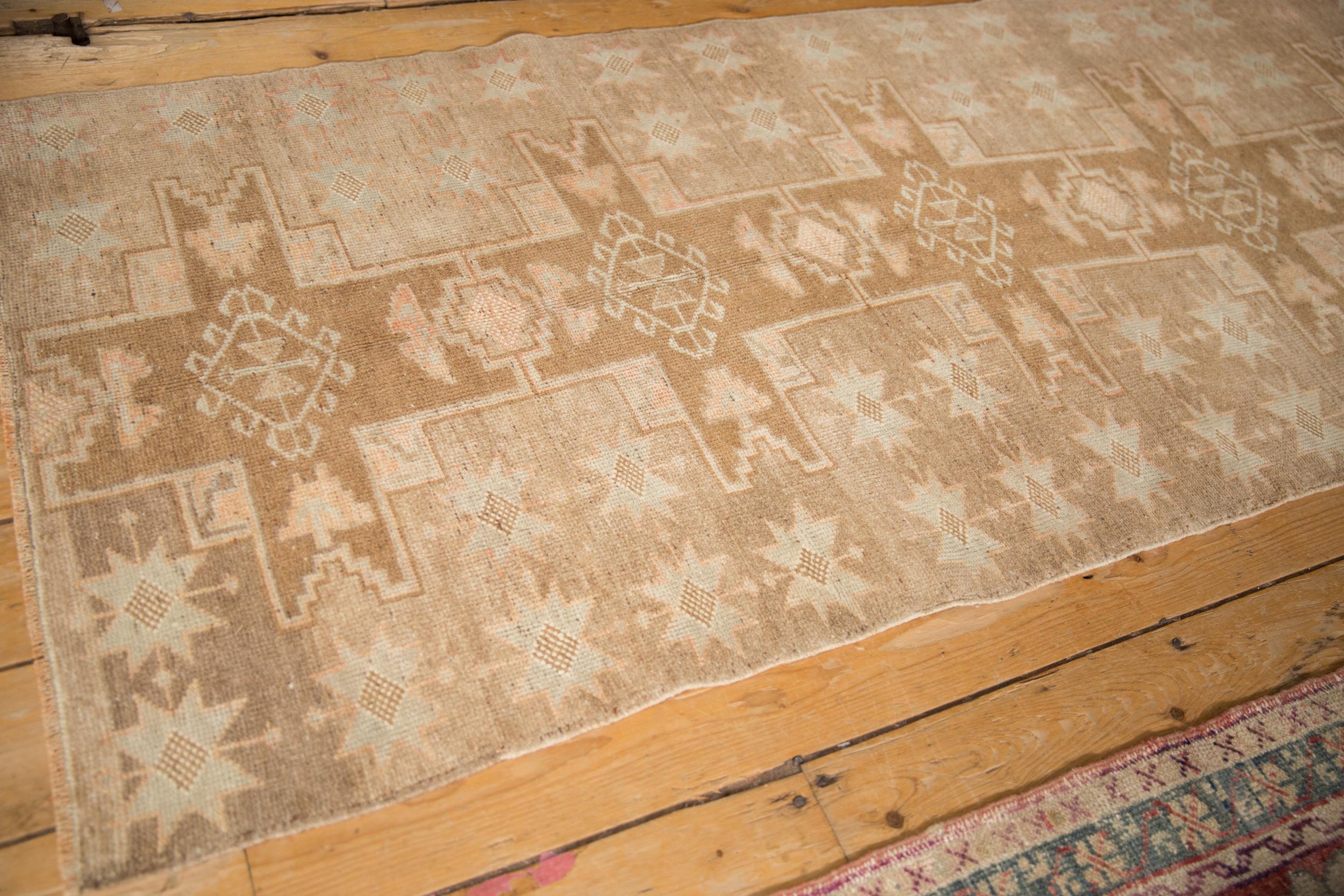 Wool Vintage Distressed Kars Rug Runner For Sale