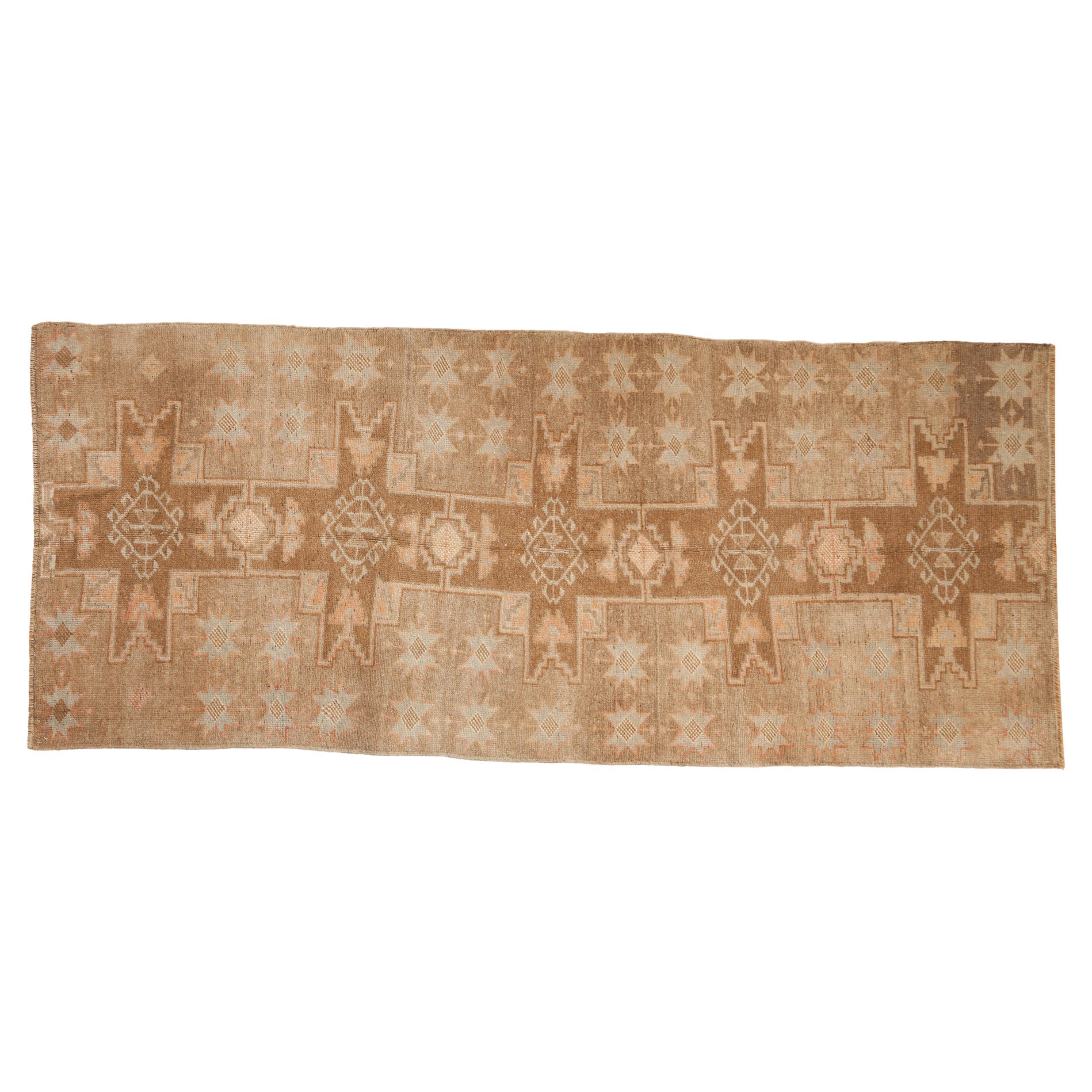 Vintage Distressed Kars Rug Runner For Sale