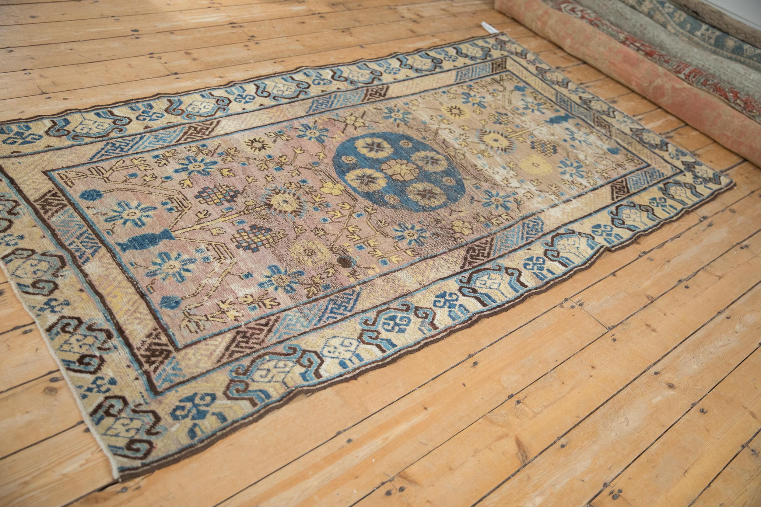 Mid-20th Century Vintage Distressed Khotan Rug Runner