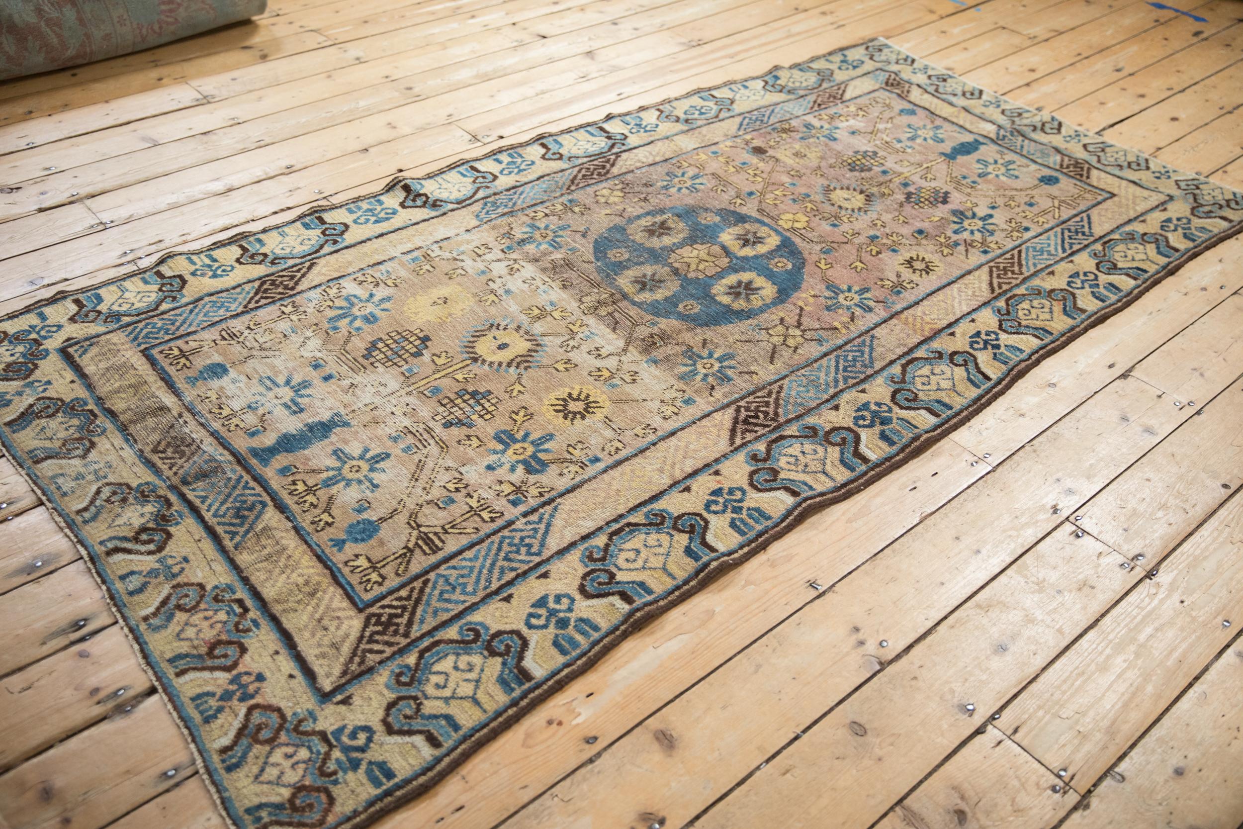Vintage Distressed Khotan Rug Runner 2