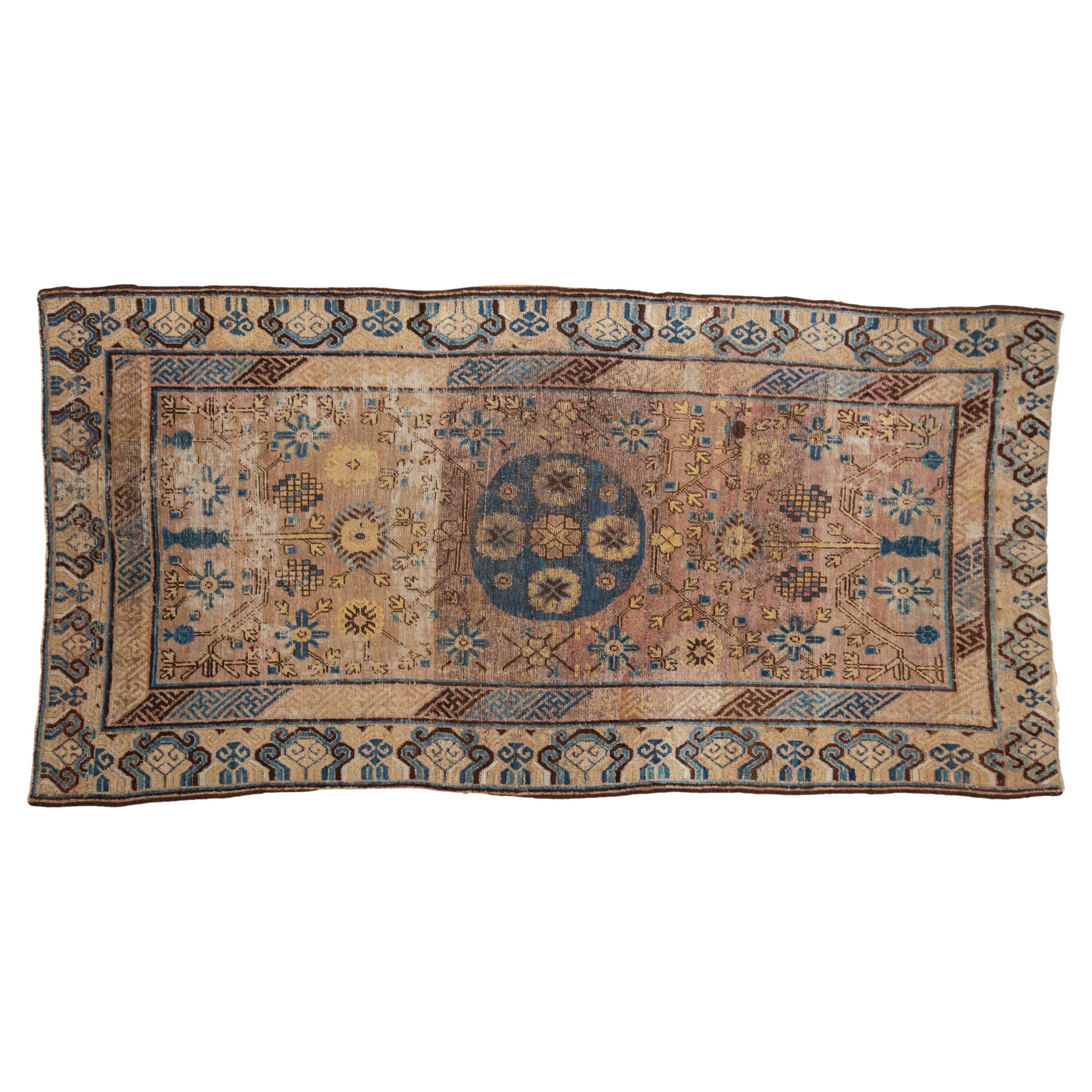 Vintage Distressed Khotan Rug Runner