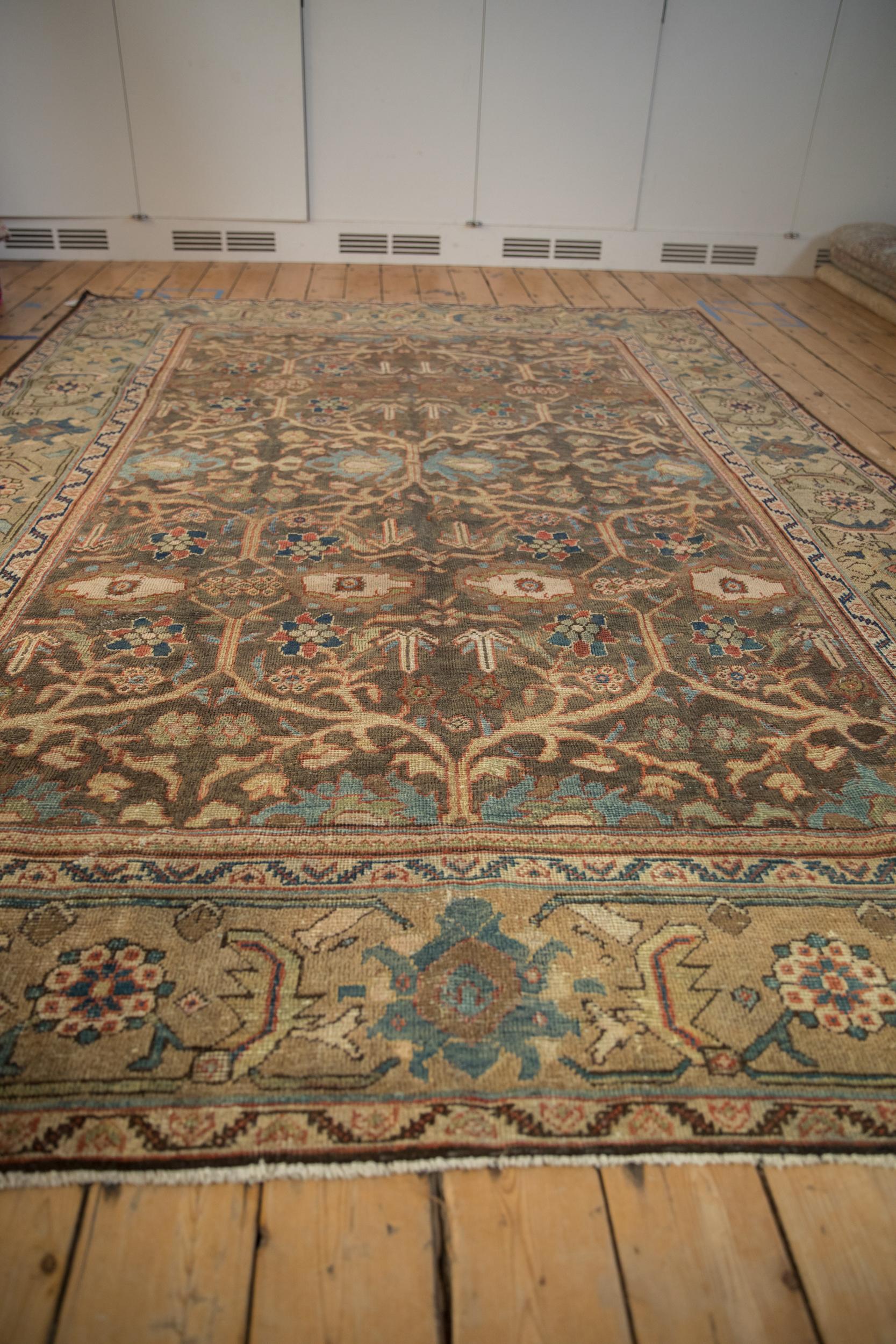 Asian Vintage Distressed Mahal Carpet For Sale