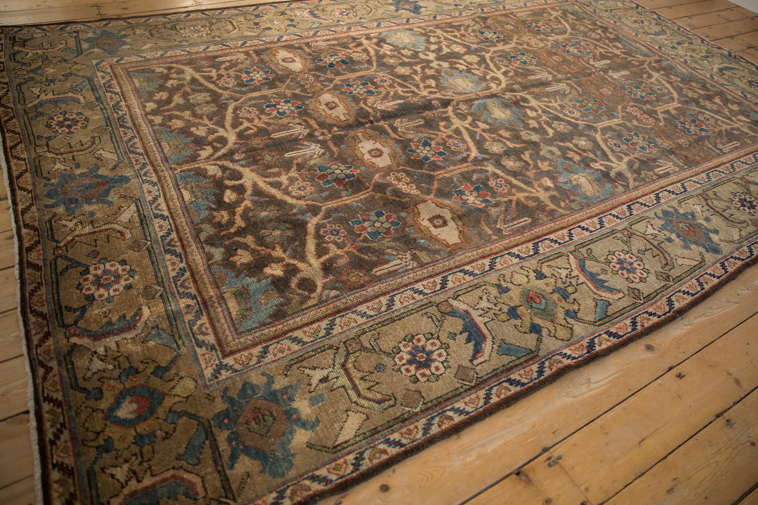 Vintage Distressed Mahal Carpet In Fair Condition For Sale In Katonah, NY