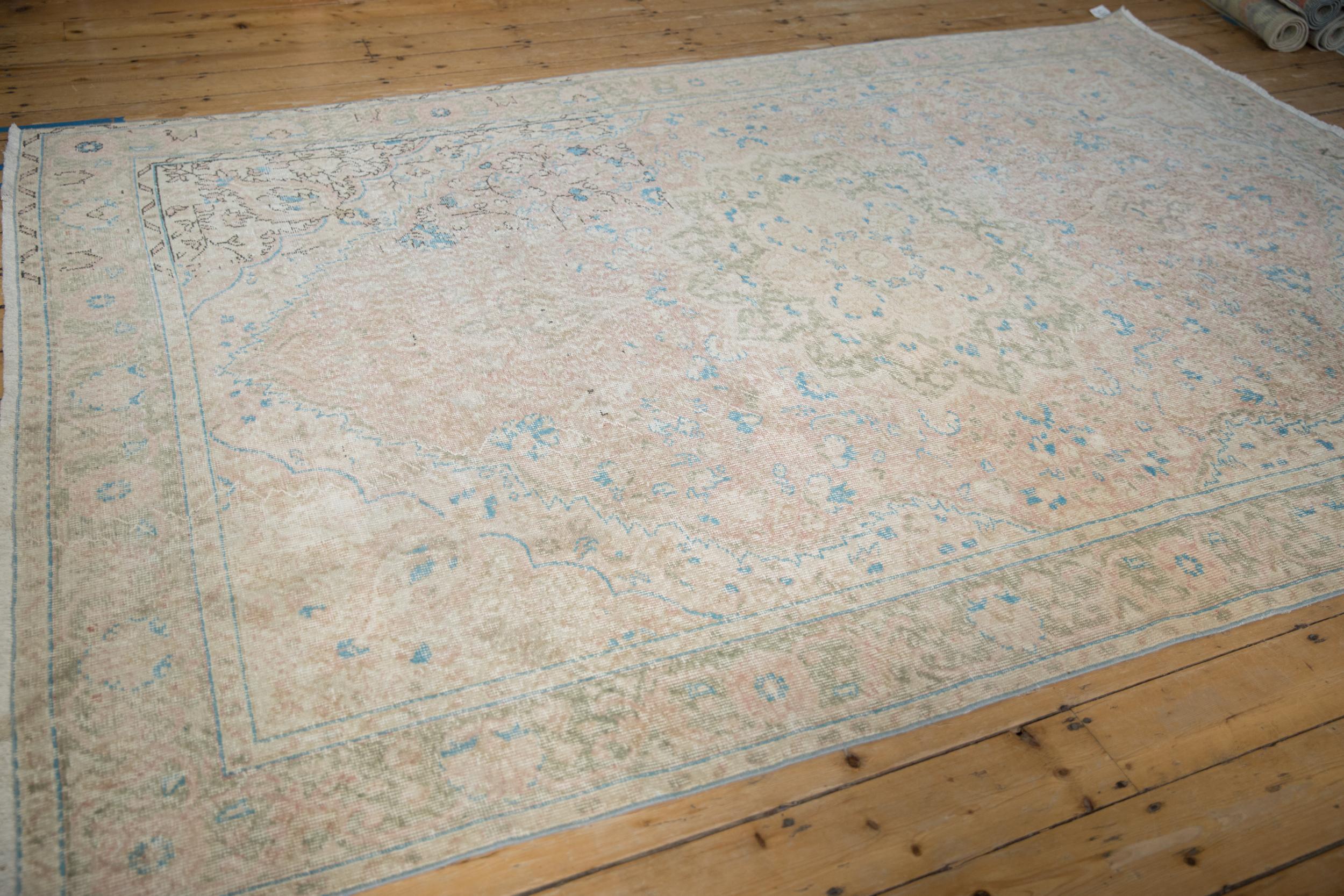 Hand-Knotted Vintage Distressed Mahal Carpet For Sale