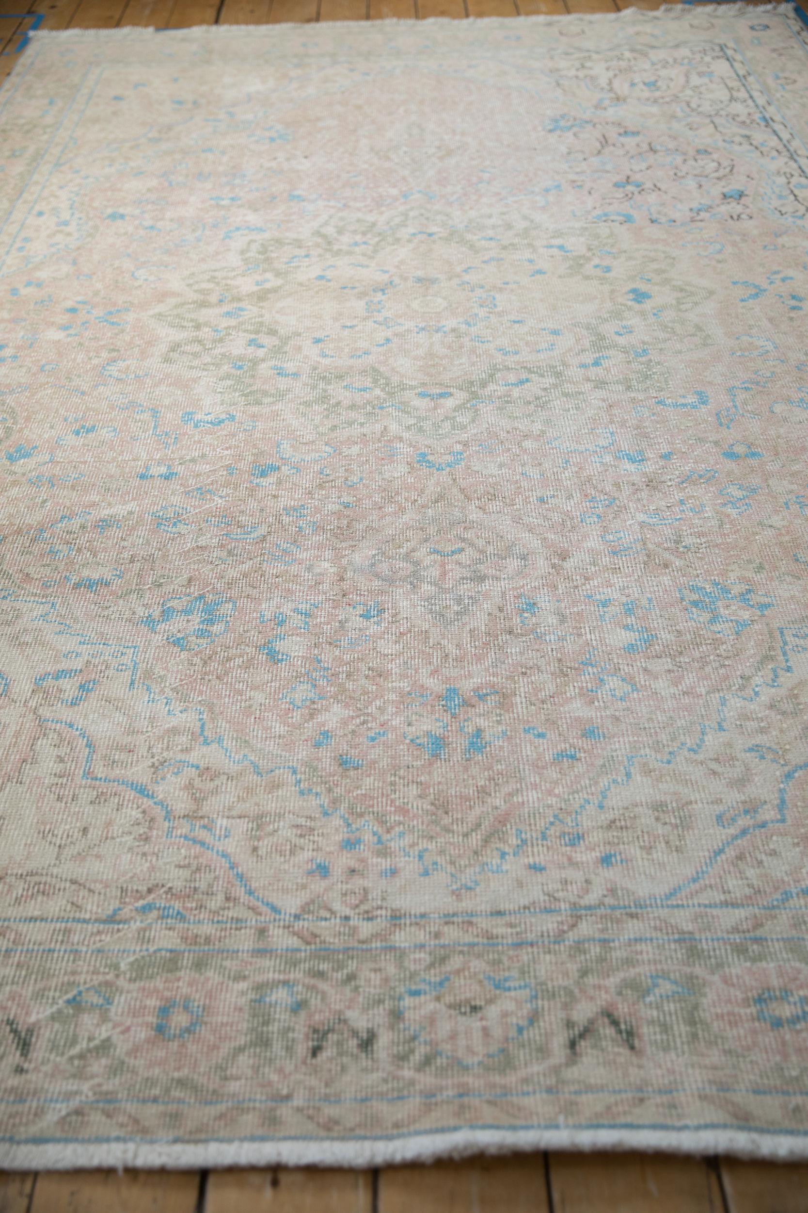 Vintage Distressed Mahal Carpet In Fair Condition For Sale In Katonah, NY