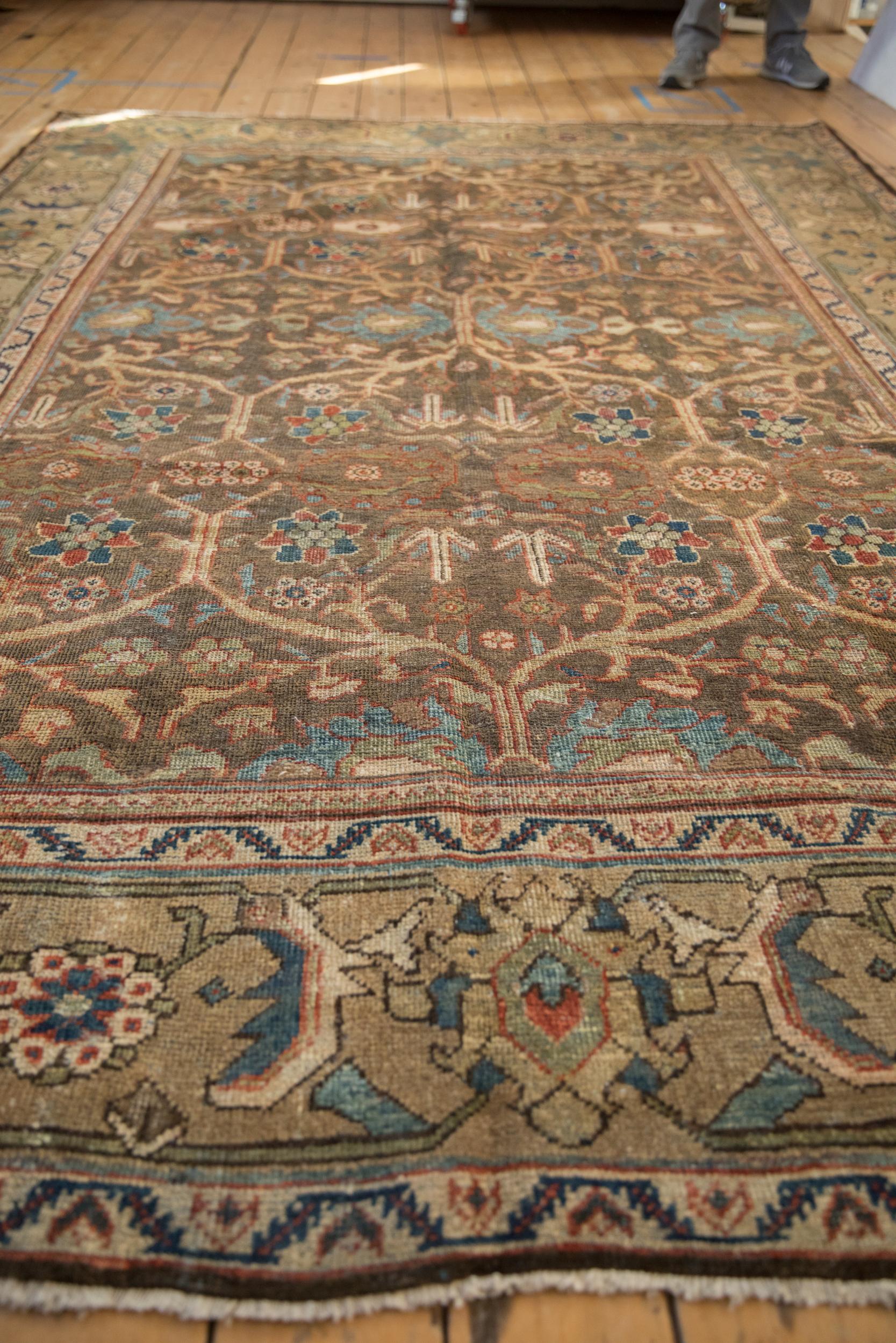 Wool Vintage Distressed Mahal Carpet For Sale